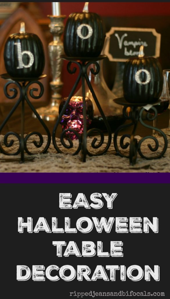 Cute and easy Halloween table decor Ripped Jeans & Bifocals