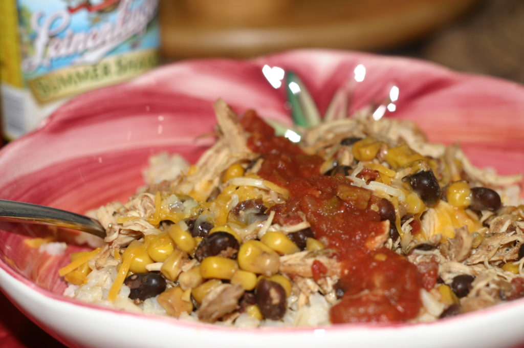 Crockpot chicken fiesta is easy, delicious and can be made ahead and to|crockpot chicken|easy recipe|gluten-free|