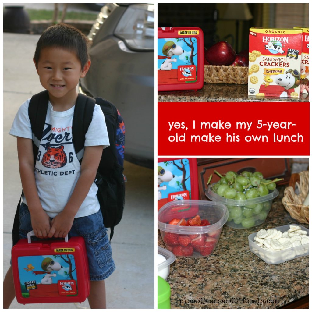 Yes, I make my 5-year-old make his own lunch|Ripped Jeans and Bifocals|@Walmart|CollectiveBias|Horizons Lunch|