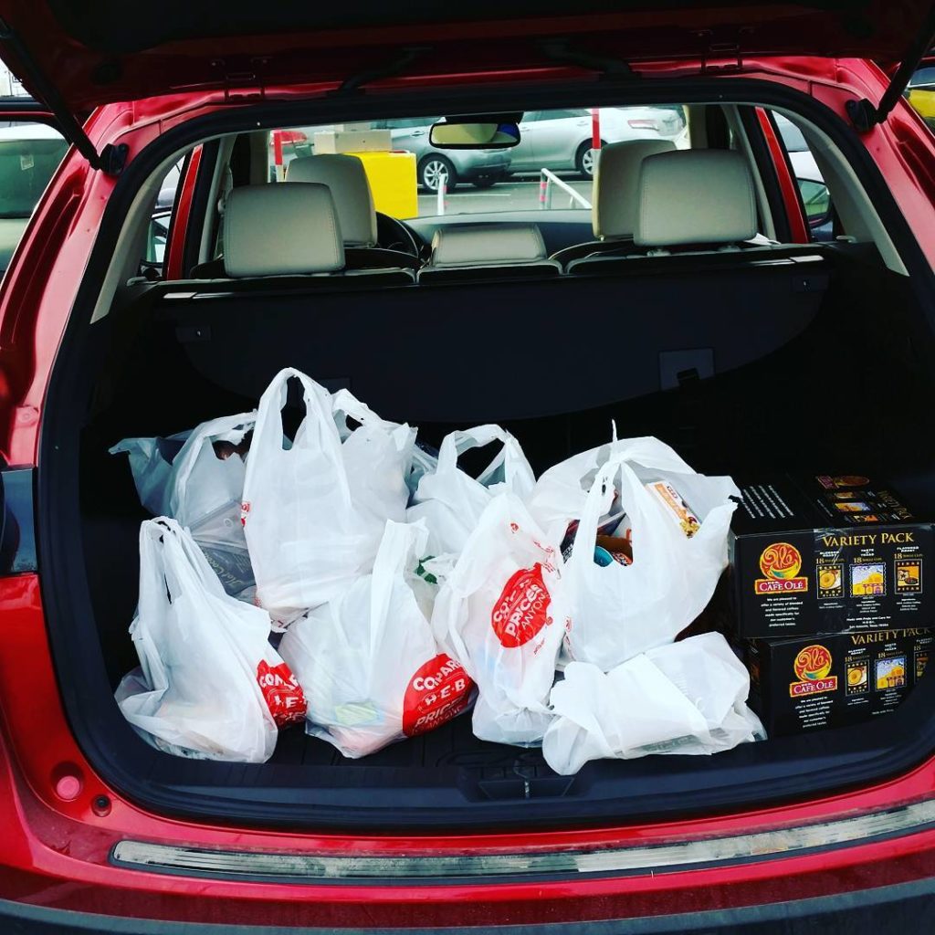 Saturday. #errands #joyjoy #momlife #groceries #red