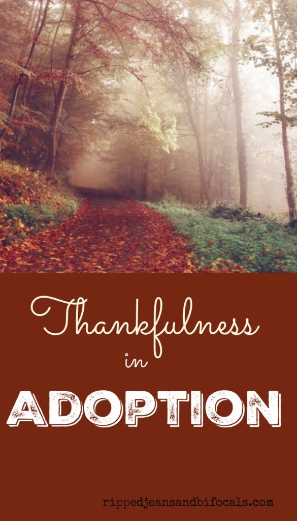 Thankfulness in adoption|Ripped Jeans and Bifocals|National Adoption Month|