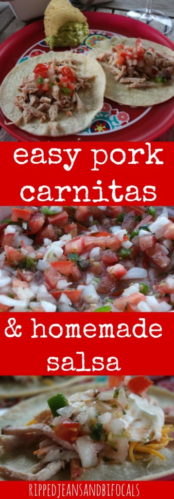 Easy Pork Carnitas with Homemade Salsa|Ripped Jeans and Bifocals