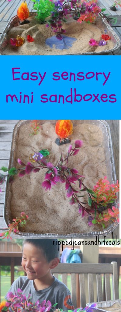 Easy sensory mini sandboxes|Ripped Jeans and Bifocals