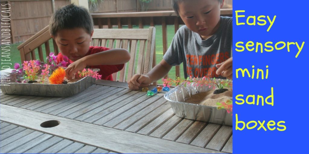 Easy sensory mini sandboxes|Ripped Jeans and Bifocals