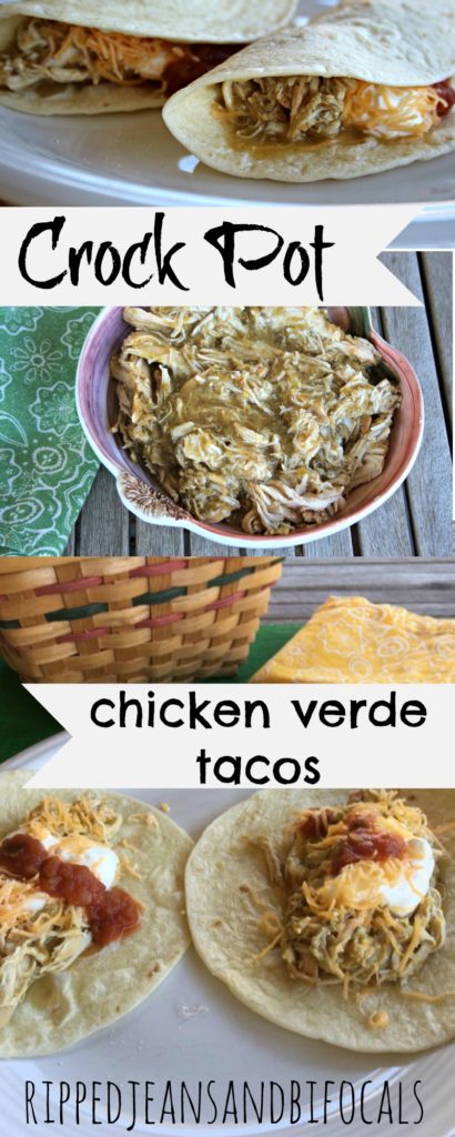 Crock Pot Chicken Verde Tacos|Ripped Jeans and Bifocals