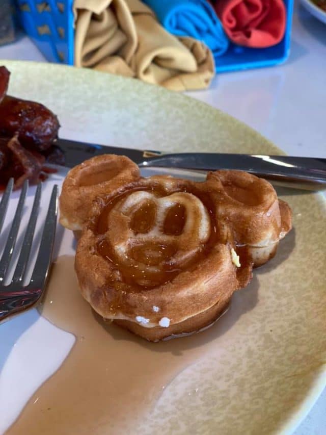 Mickey Waffle at Cabana's on Disney Cruise Line