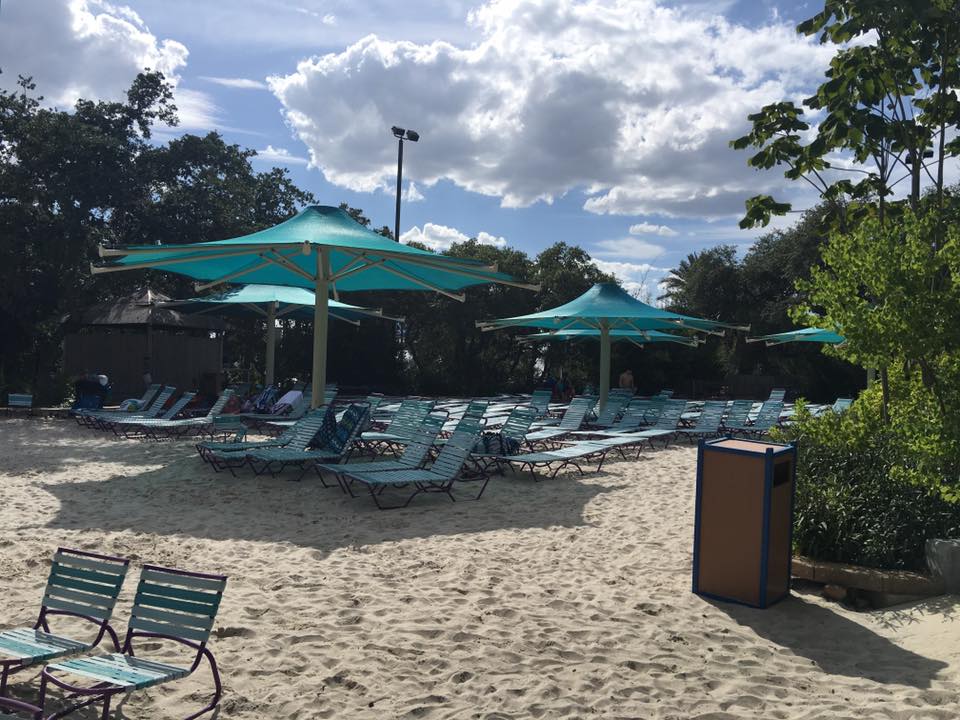 Beach seating area at Aquatica San Antonio