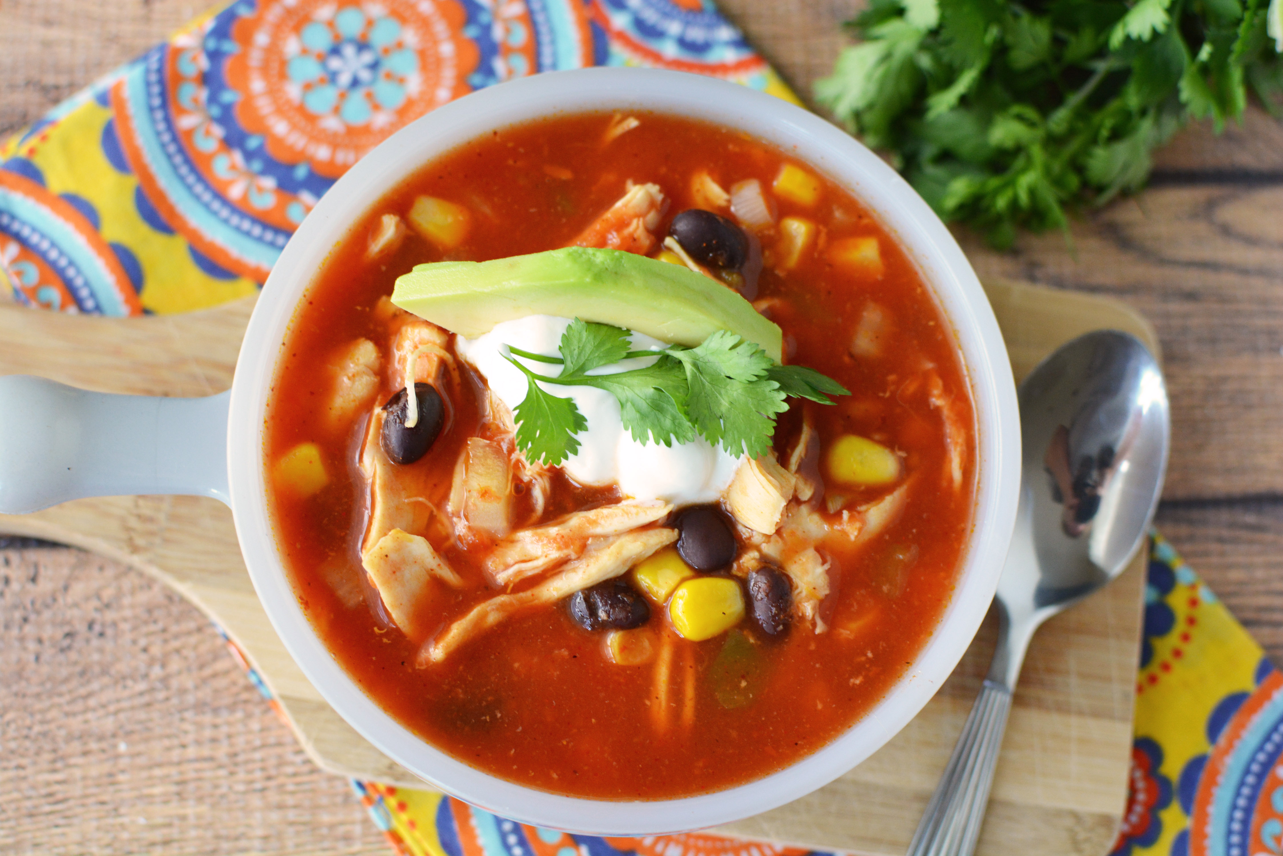 Slow Cooker Chicken Tortilla Soup|Ripped Jeans and Bifocals