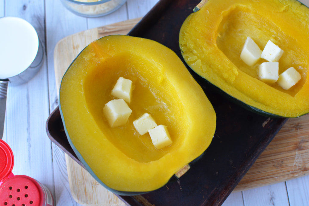 How to make an baked acorn squash dish with butter and cream|Ripped Jeans and Bifocals