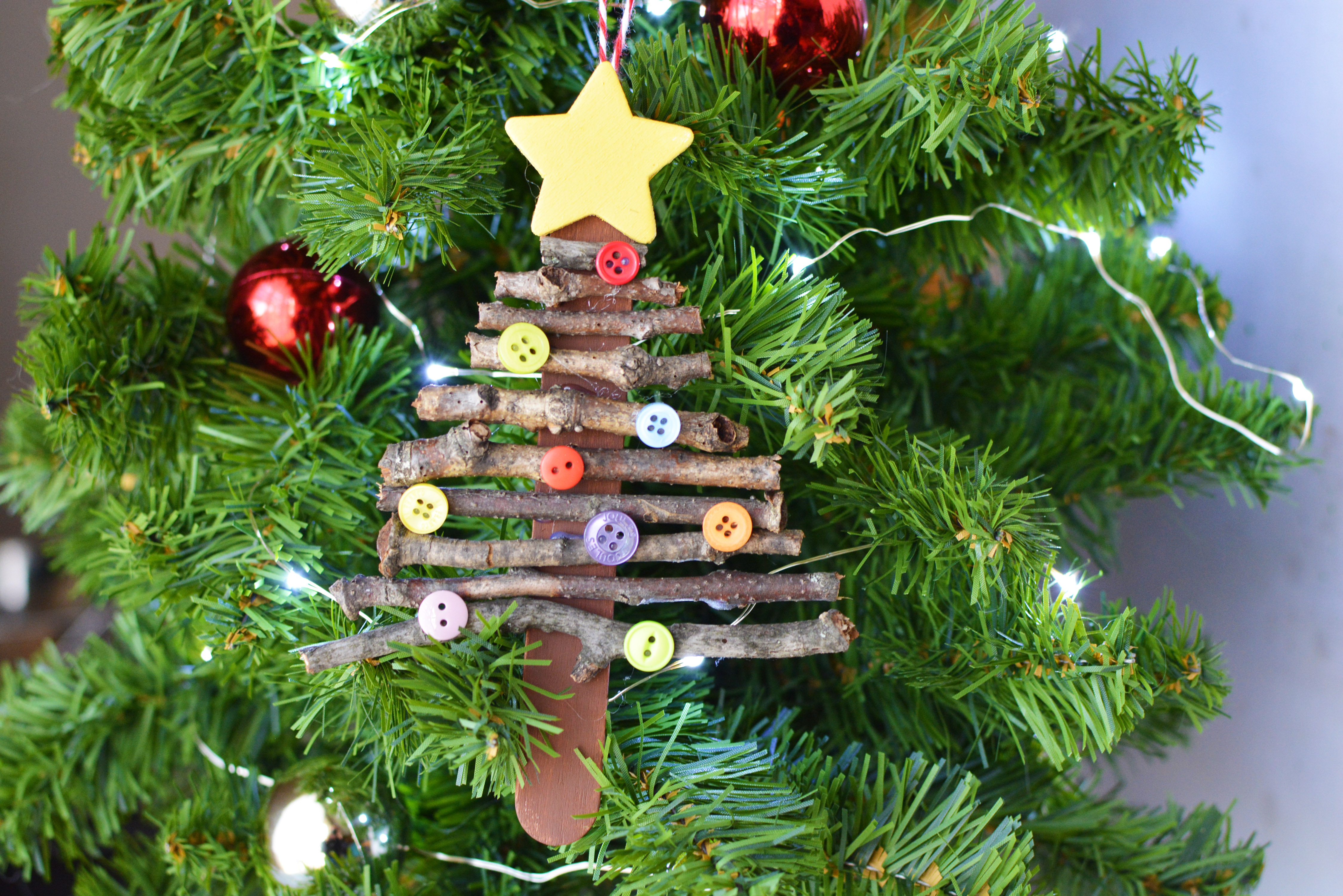 Popsicle Stick Christmas Tree Ornament