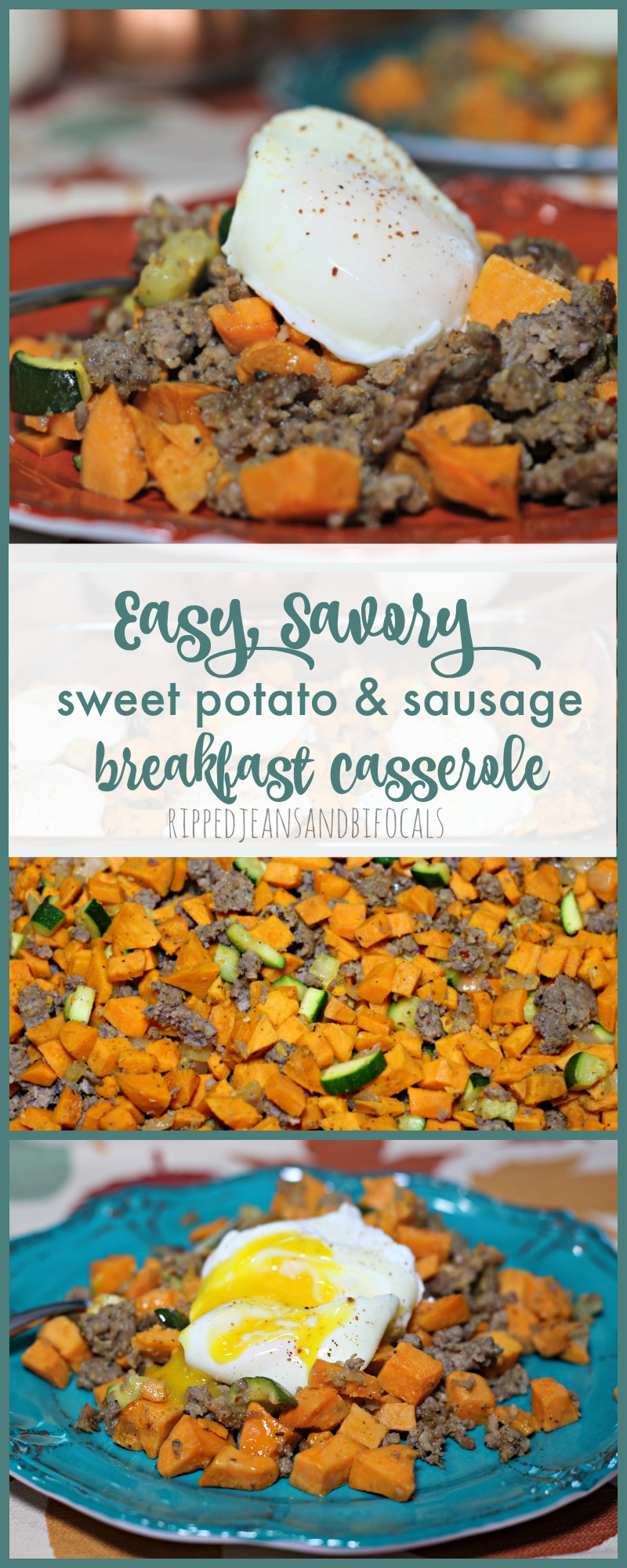 Savory sweet potato and sausage breakfast casserole|Ripped Jeans and Bifocals