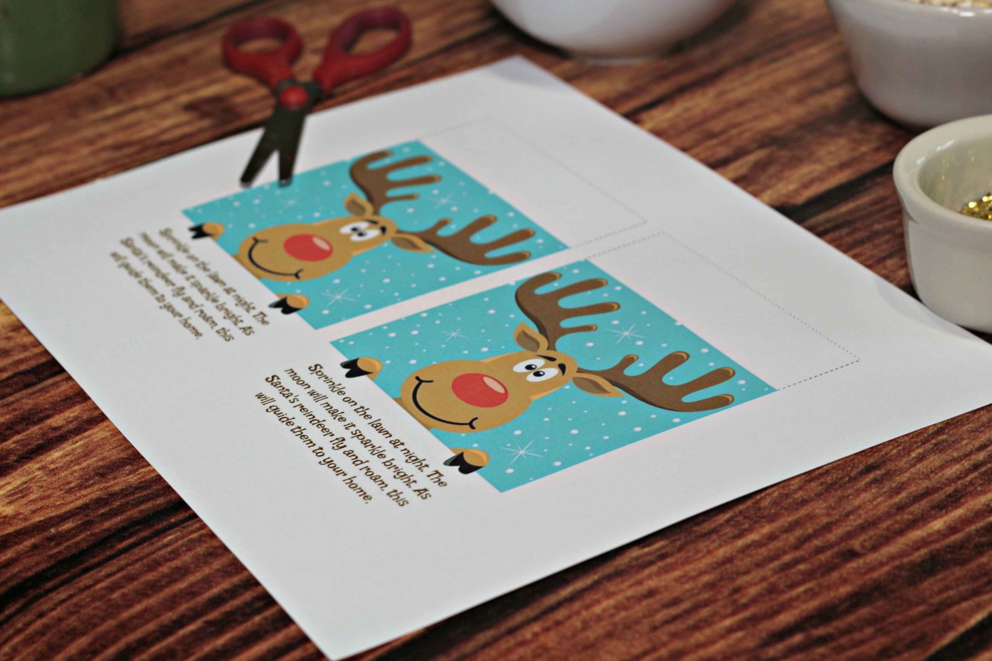 Free reindeer dust printable