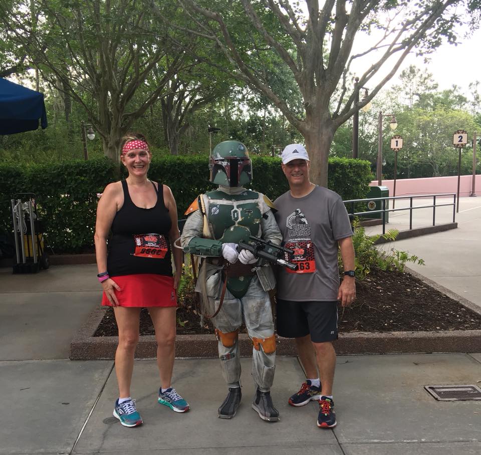 We got to meet Boba Fett at the Star Wars Marathon!