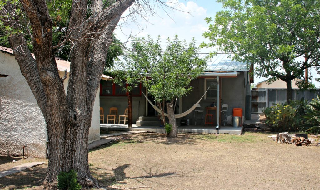 Backyard of vacation rental in Marfa Texas