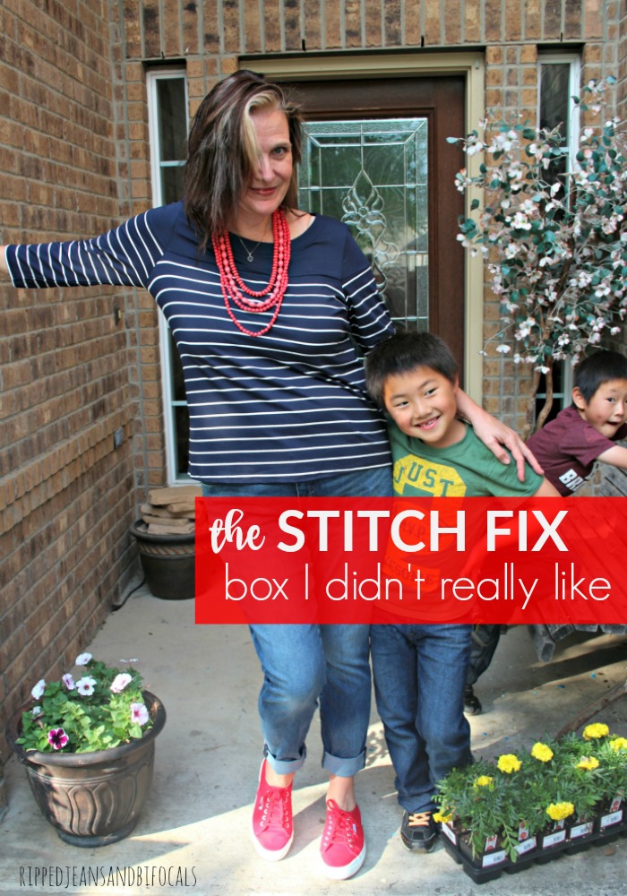 Stitch Fix Review Box Ripped Jeans and Bifocals