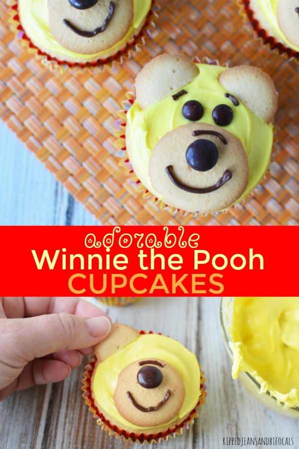 Make these adorable Winnie the Pooh cupcakes inspired by Christopher Robin