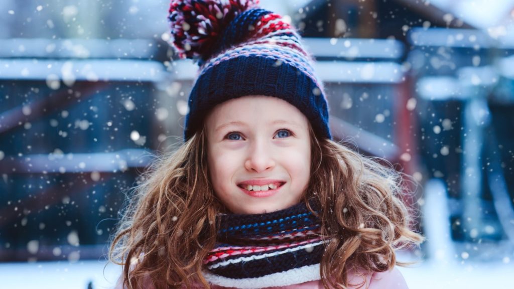 Little girl in the snow.