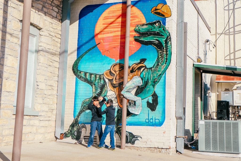 Best places to take Instagram Photos in Decatur Texas|T Rex Mural in Decatur Texas