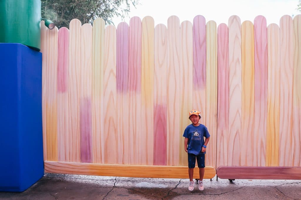 Open to close touring plan for Disney's Hollywood Studios|Popsicle stick wall at Toy Story Land