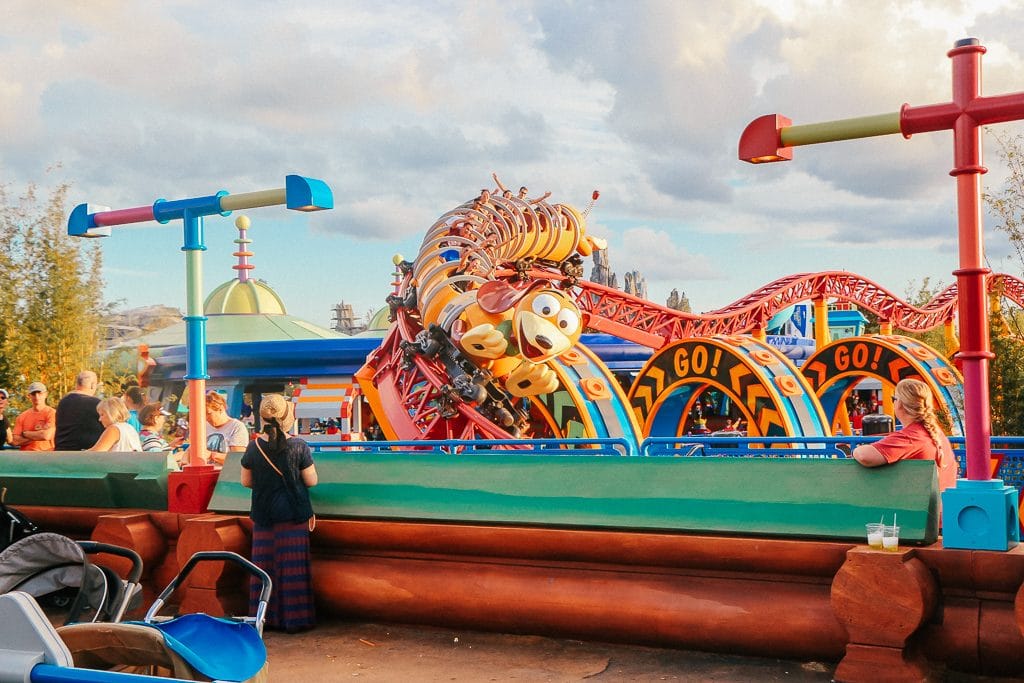 Open to close touring plan for Disney's Hollywood Studios|Slinky Dog Dash at sunset