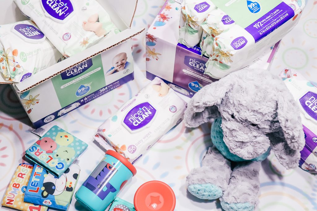 How to get your house ready for a baby...a visiting baby, that is!|Ripped Jeans and Bifocals|Lots of baby wipes on a table with baby toys