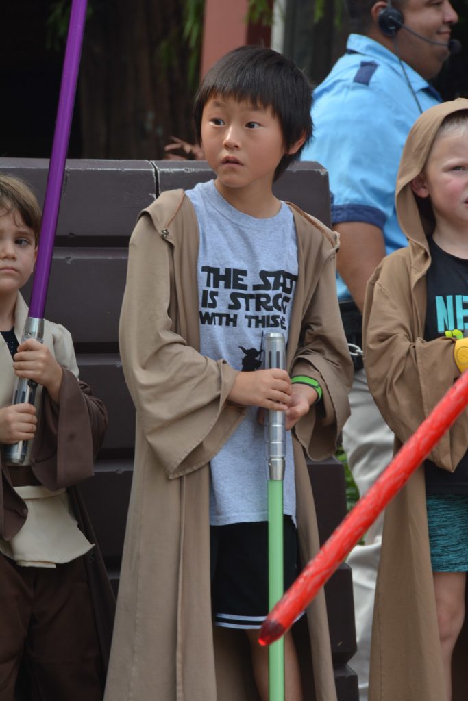 The Jedi Training Academy at Disney's Hollywood Studios: What you need to know|Young boy with light saber in jedi robe