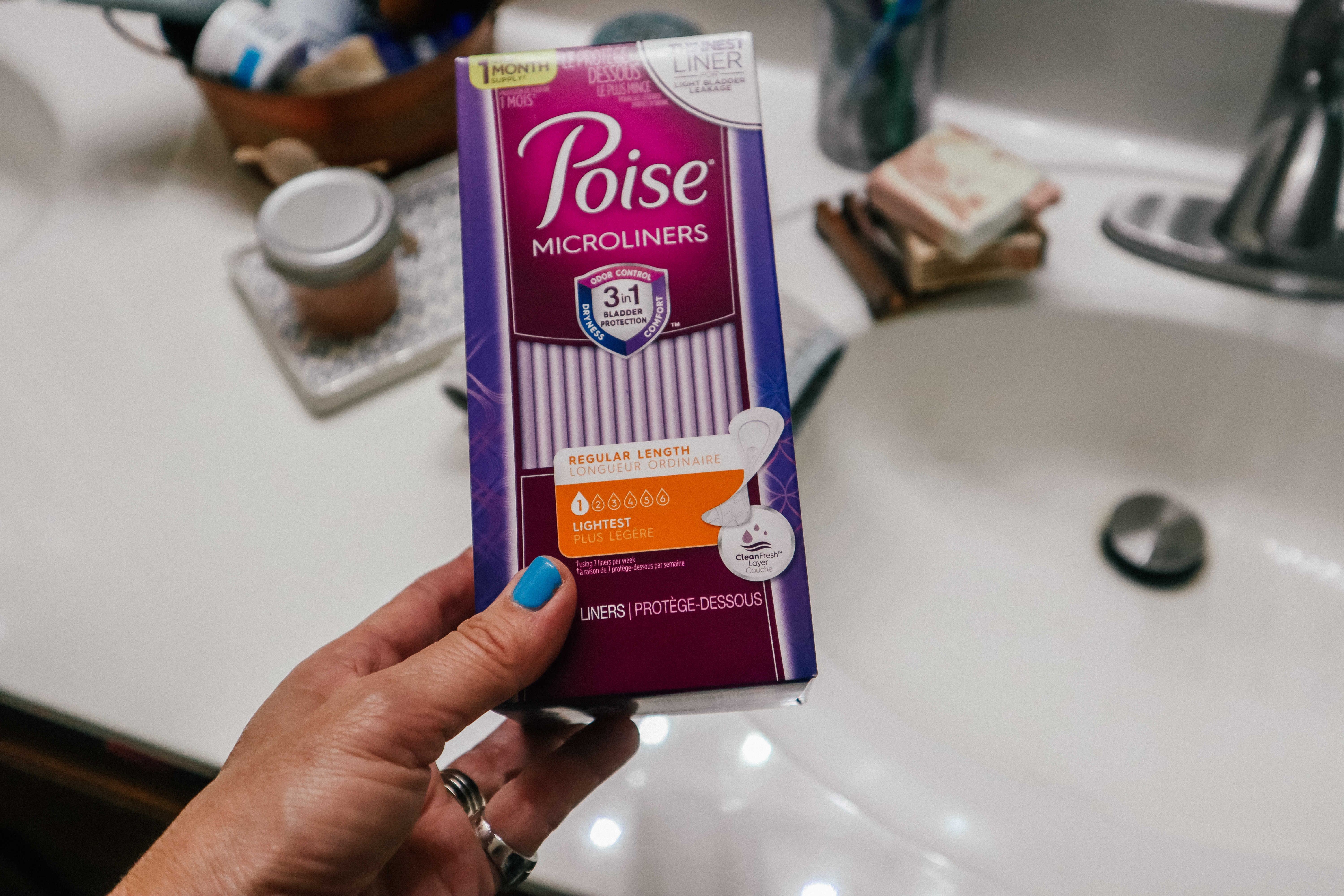 Poise Microliners, incontinence panty liners, lightest absorbency