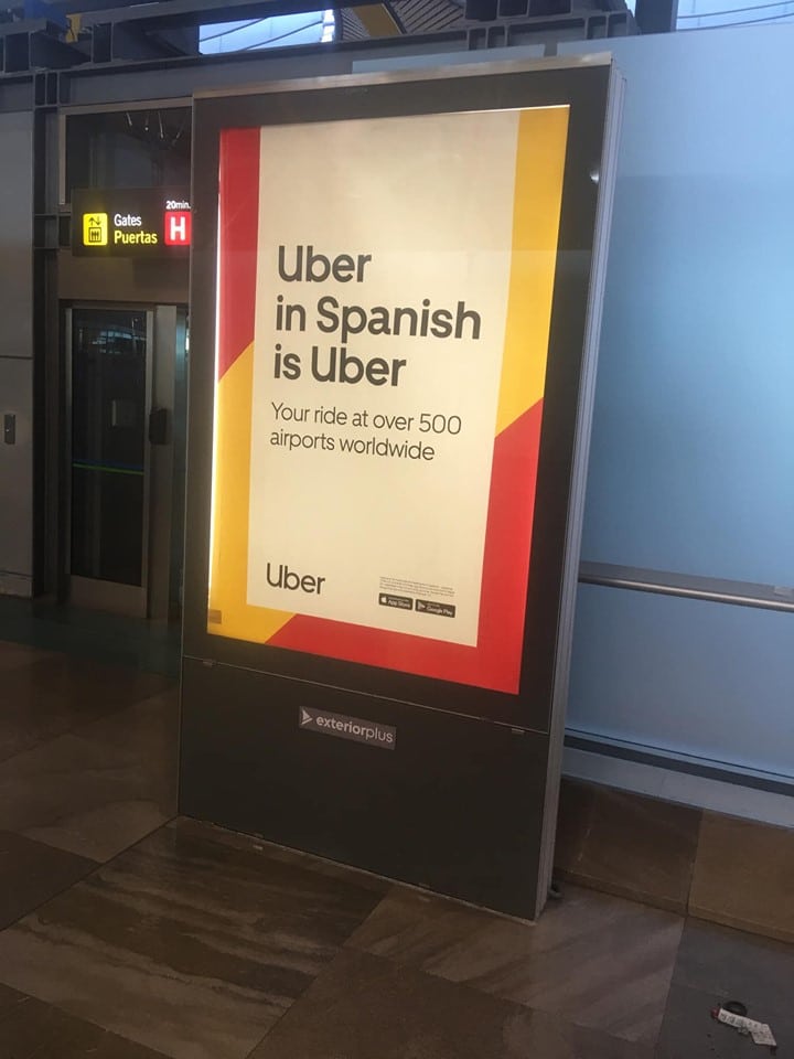 Using Uber at Madrid Airport - Uber Signs in Madrid Airport