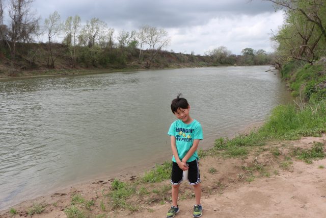 Boy next to Colorado River