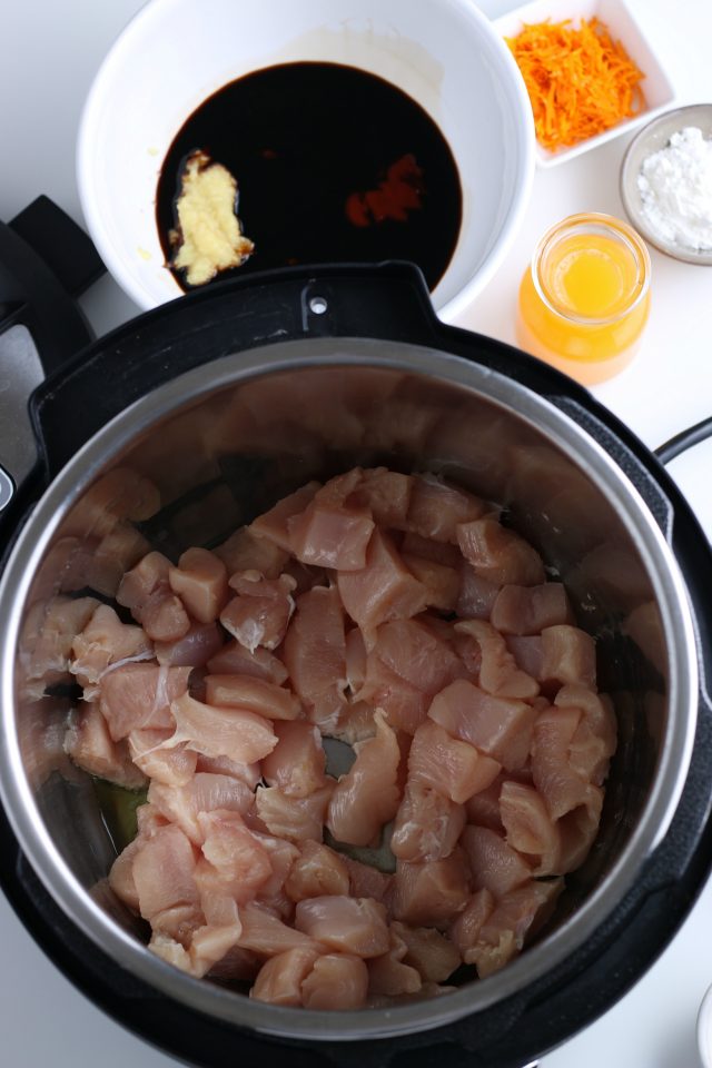 In process: Instant Pot orange chicken