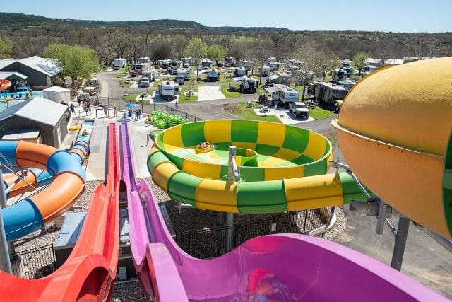 Water slides at Jellystone Park