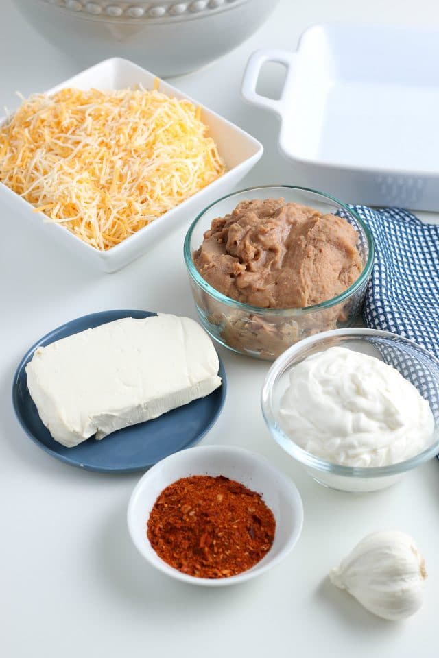 ingredients for refried bean dip