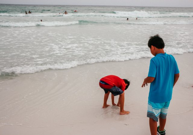 two little boys on the beach