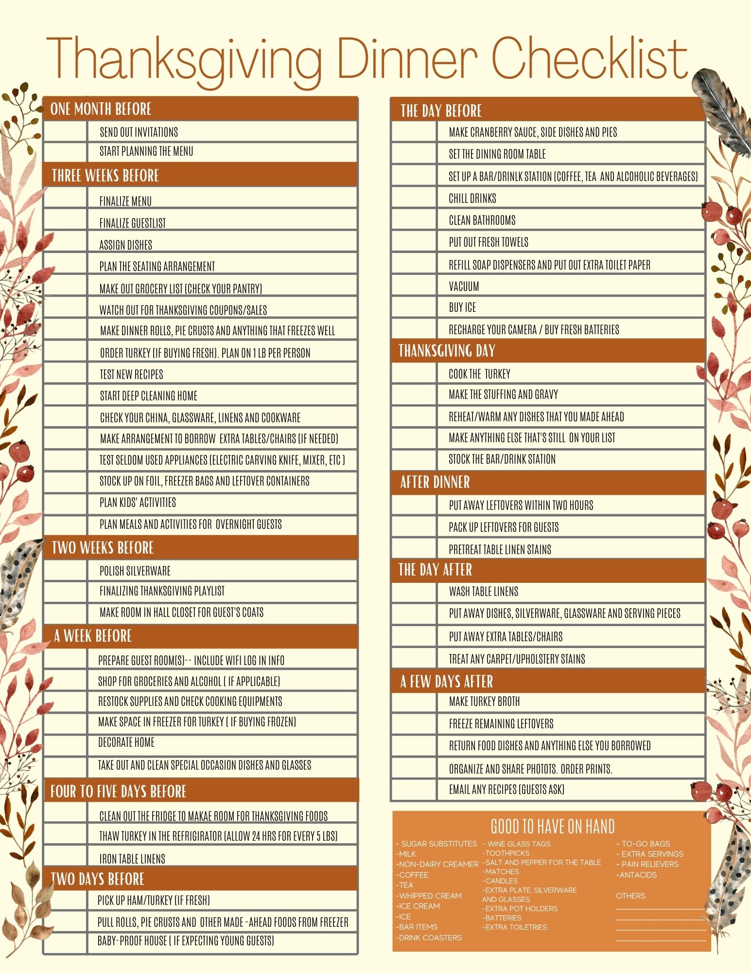 Get Ready For Turkey Day With This Thanksgiving Checklist Ripped 