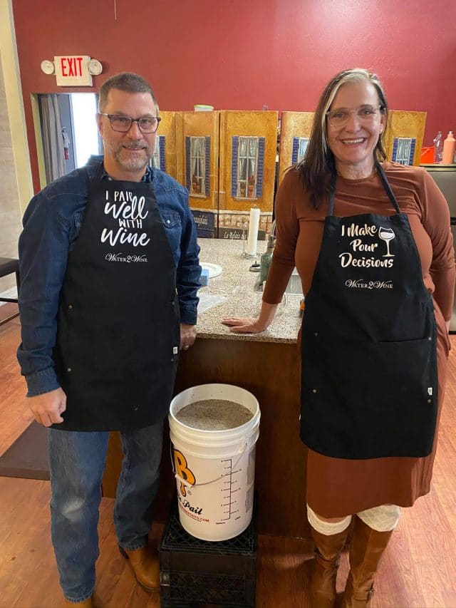 Wine making - bucket of chardonnay