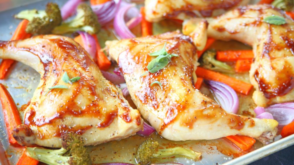 Sheet pan dinner.