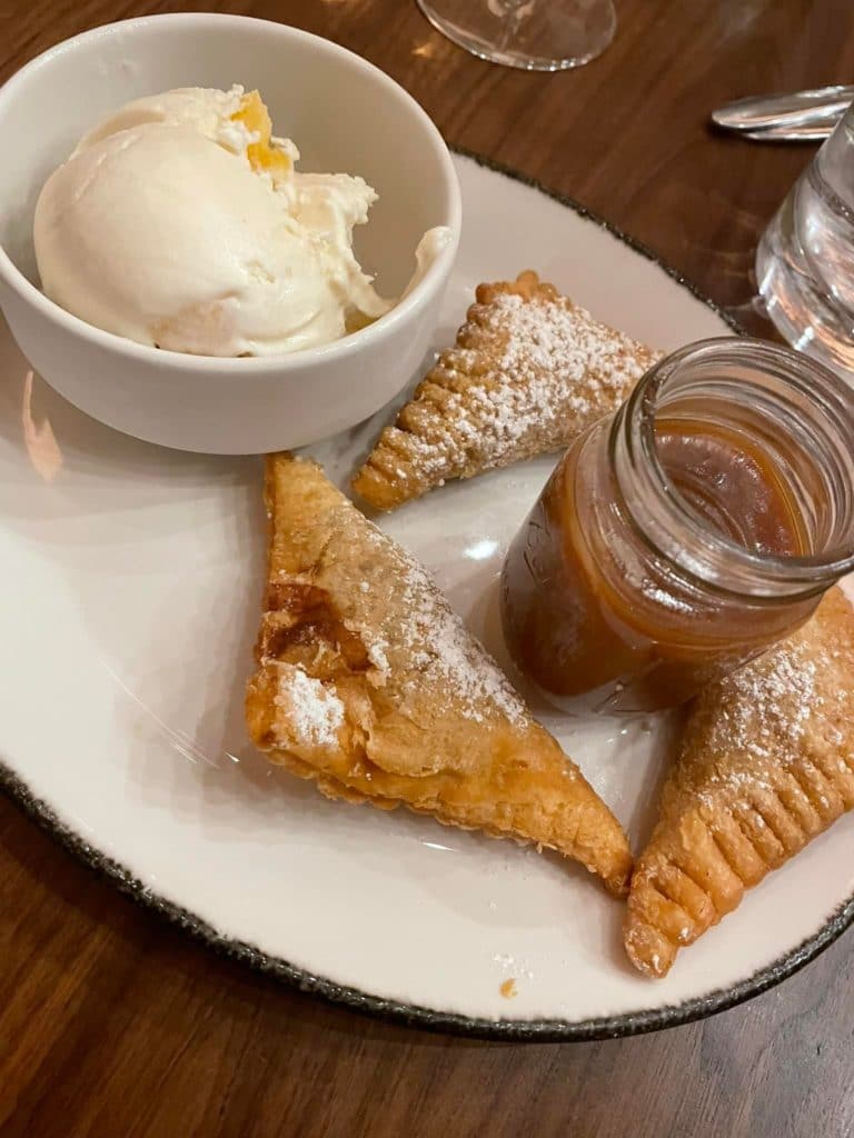 fried peach pie at hill and vine fredericksburg tx