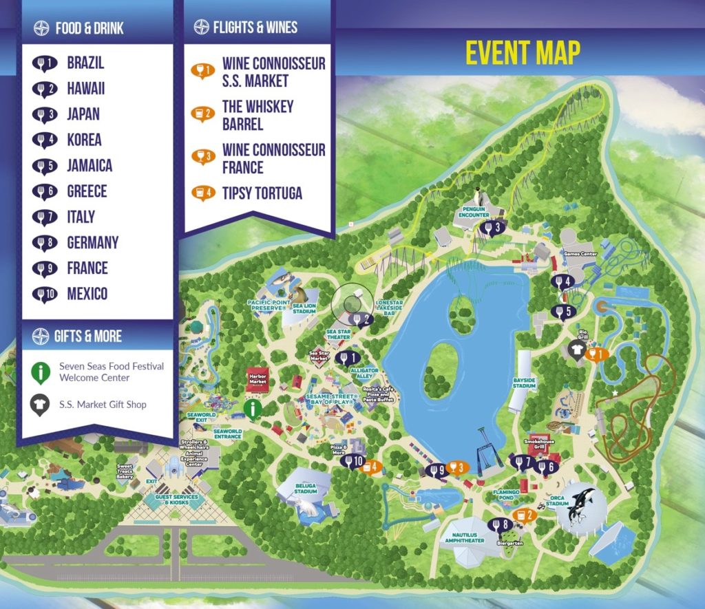 Map of seaworld san antonio seven seas food festival