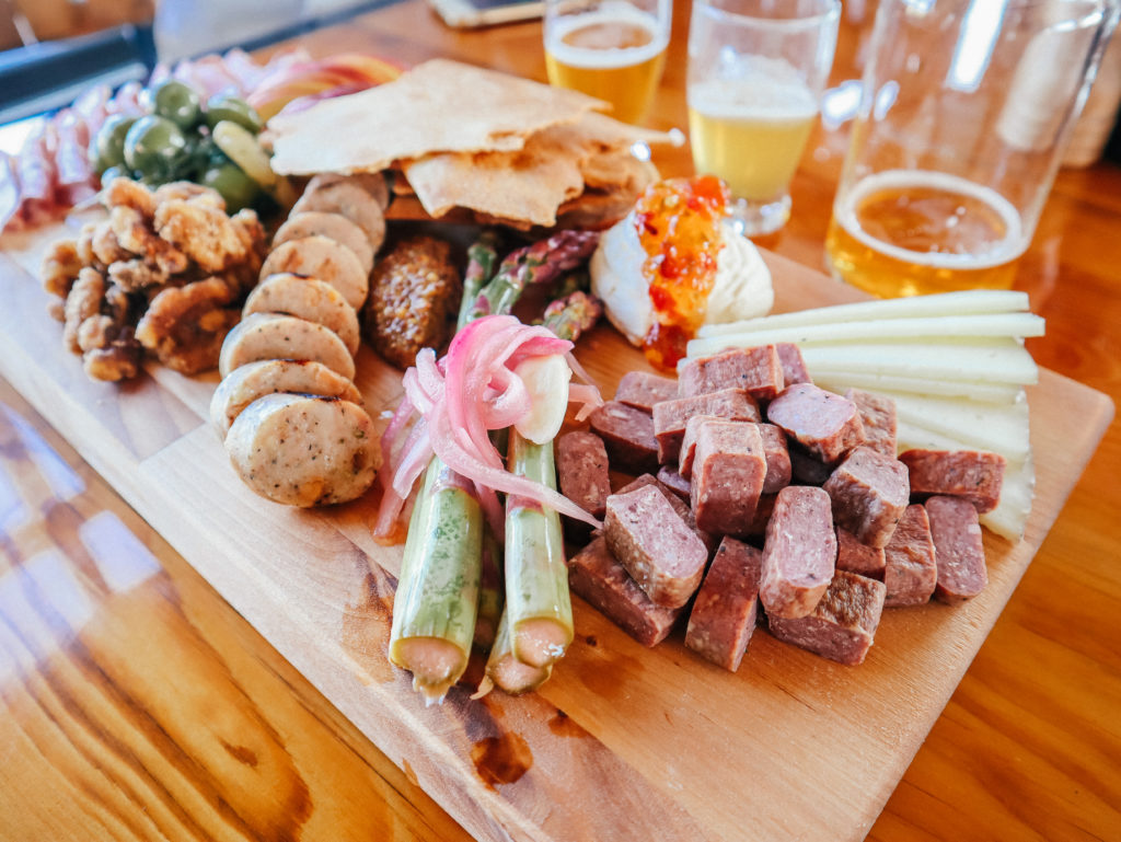 Charcuterie board at brewery