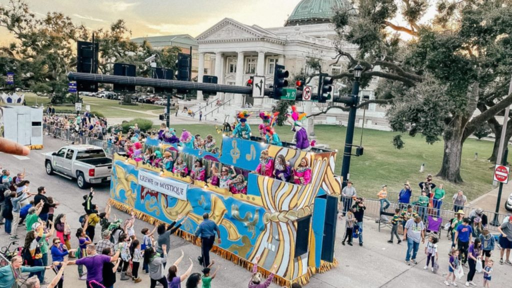 Krewe of Krewes Mardi Gras parade in Lake Charles LA.