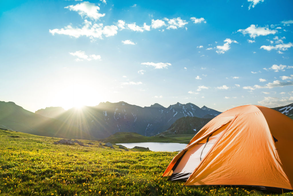 Tent camping family travel.