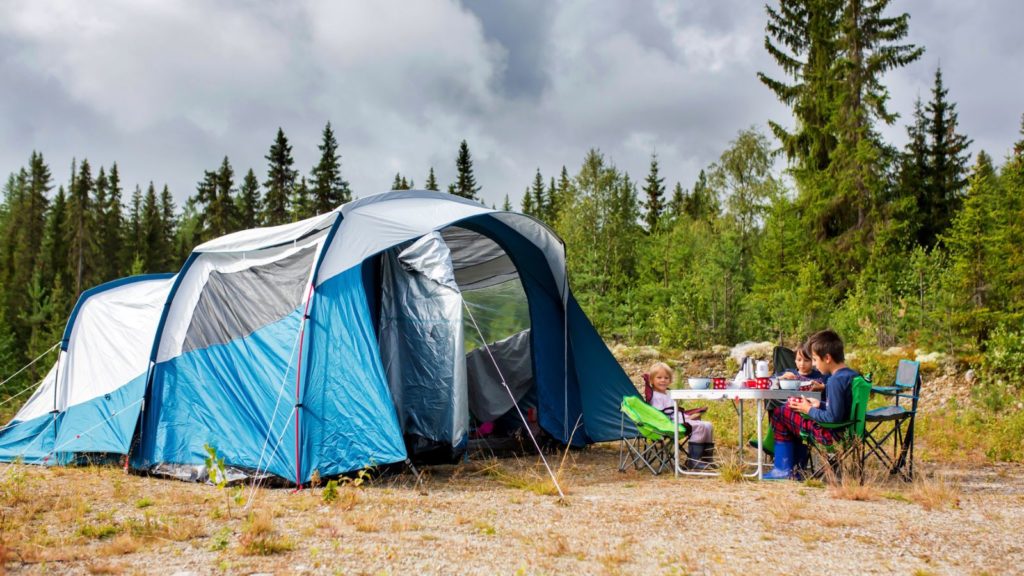 Tent camping family travel.