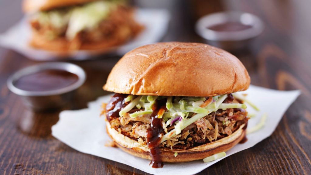 Slow cooker pulled pork.