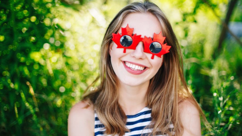 Canadian girl with sunglasses.