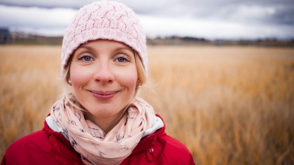 Canadian woman in a toque.