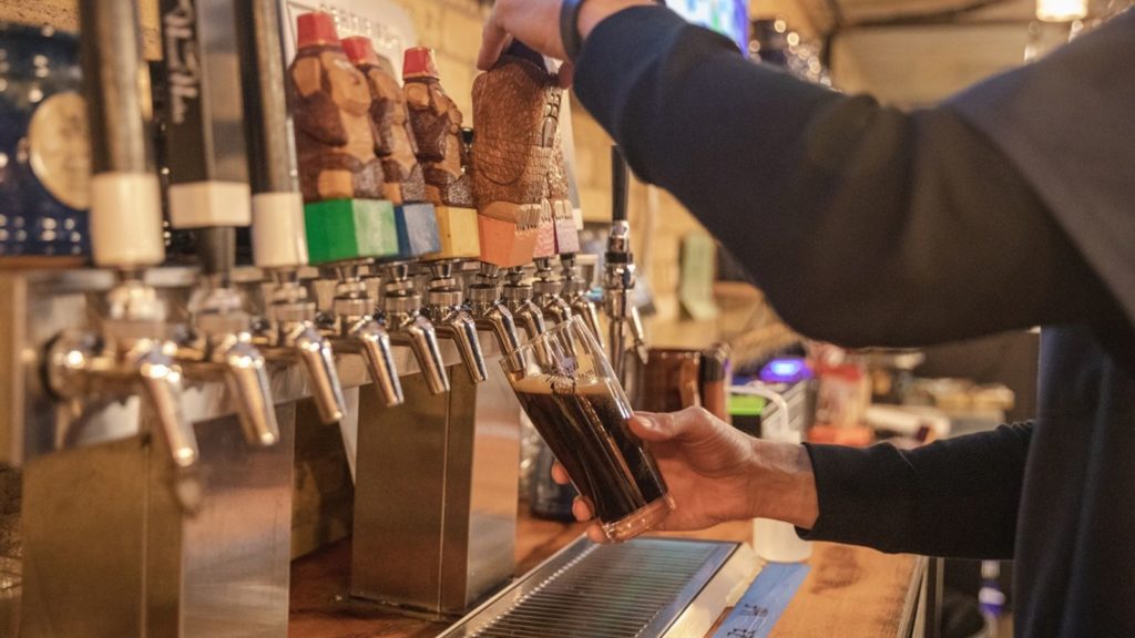 Beer taps in Milwaukee.