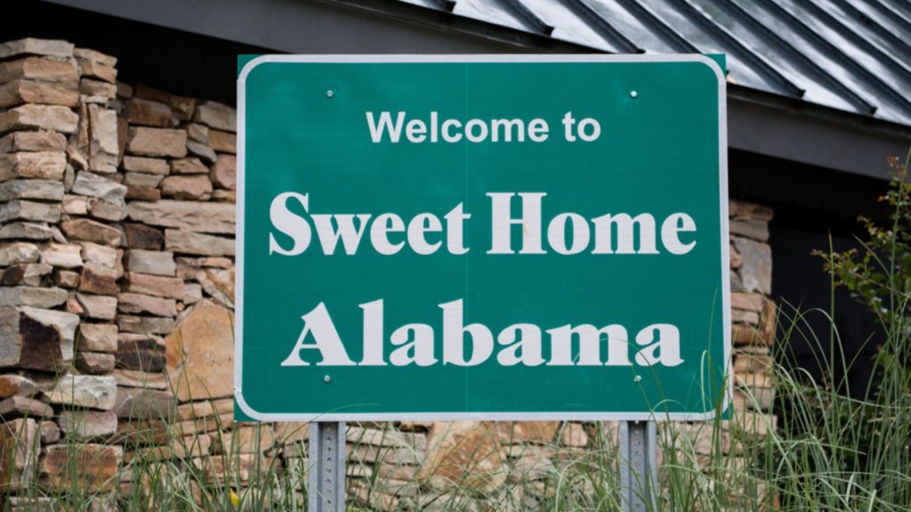 Sweet Home Alabama sign.