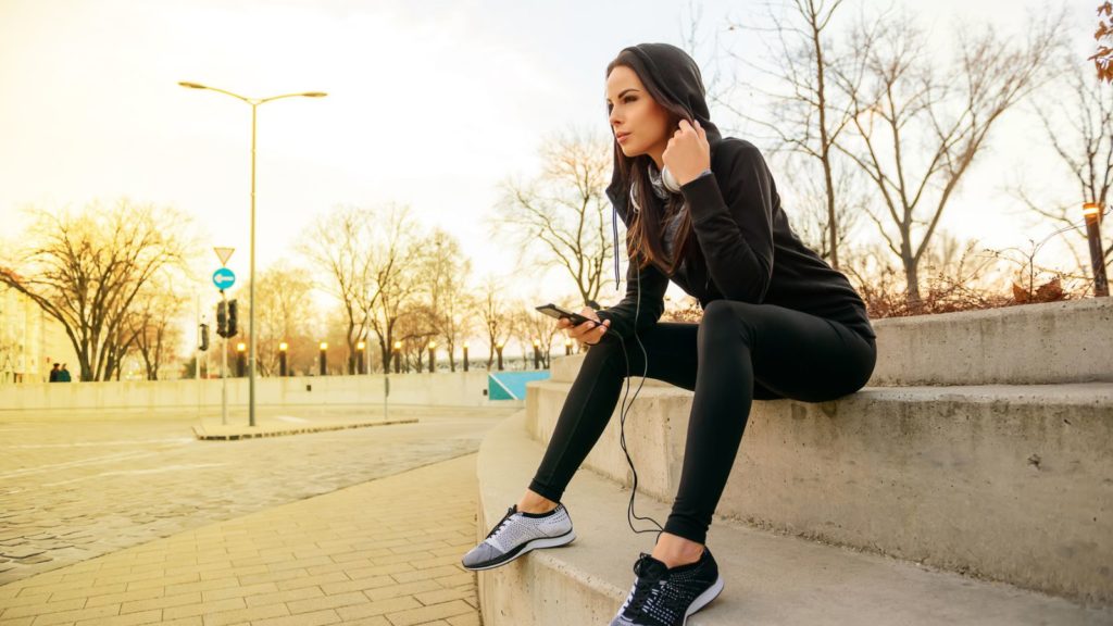 Woman in Black Leggings.