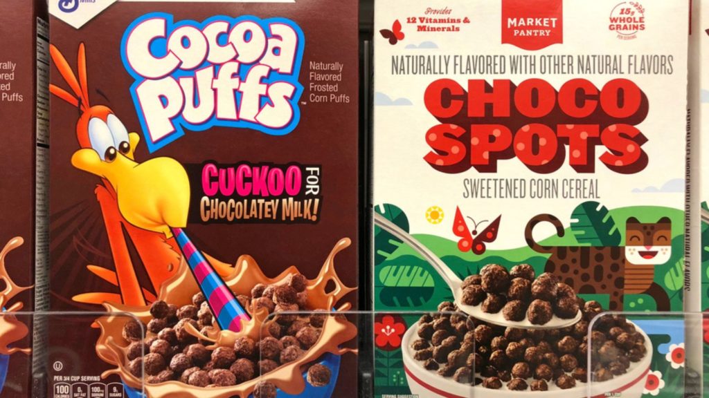 Store brand cereal vs. generic cereal.